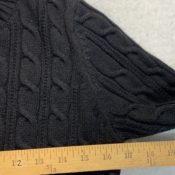 Lynz Pure Women's Cable Knit Modal Blend Long Sleeve Heavy Sweater Size M Black - Picture 4 of 9